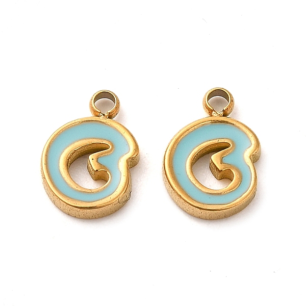

PandaHall 304 Stainless Steel Enamel Charms, Real 14K Gold Plated, Letter, Letter G, 8x6x1.3mm, Hole: 1.2mm Stainless Steel+Enamel Letter G