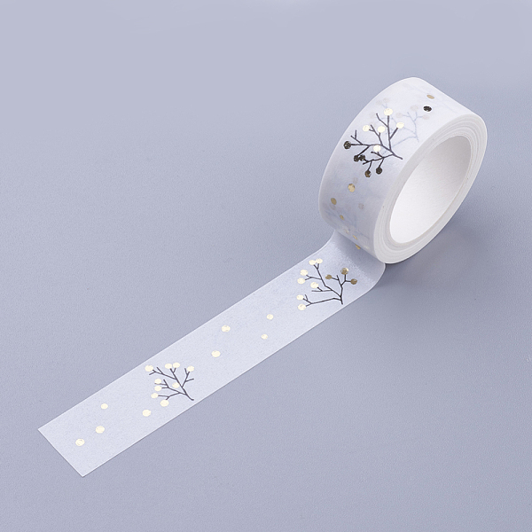 

PandaHall DIY Scrapbook Decorative Paper Tapes, Adhesive Tapes, Tree of Life, White, 15mm Paper White