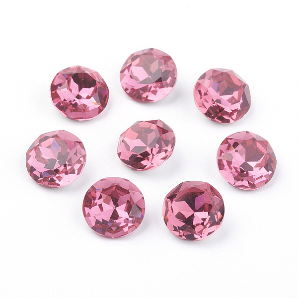 

PandaHall Pointed Back & Back Plated K9 Glass Rhinestone Cabochons, Grade A, Faceted, Flat Round, Rose, 10x5mm Glass Rhinestone Flat Round..., Pink