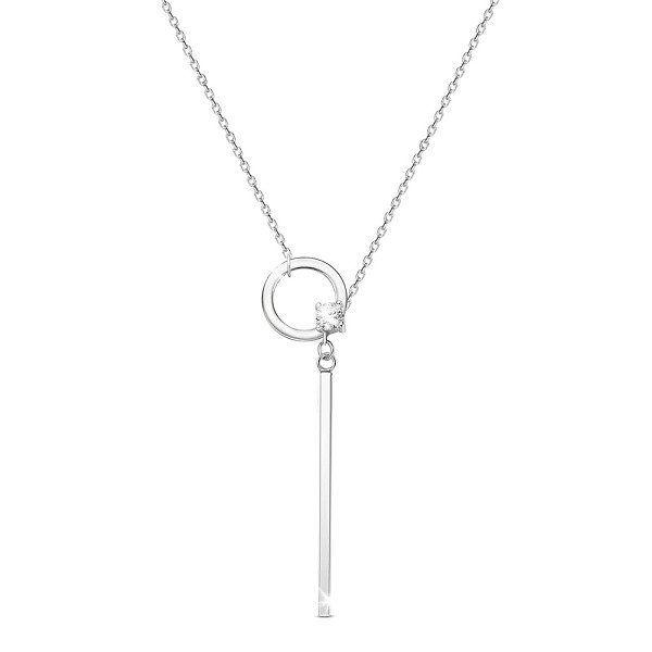 PandaHall SHEGRACE Rhodium Plated 925 Sterling Silver Pendant Necklaces, with Grade AAA Cubic Zirconia and Cable Chains, Platinum, 27.16...