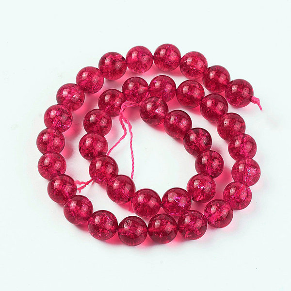 

PandaHall Dyed Round Natural Crackle Quartz Beads Strands, Deep Pink, 10mm, Hole: 1mm, about 38pcs/strand, 15.5 inch Crackle Quartz Round...