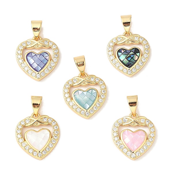 

PandaHall Rack Plating Brass Enamel Micro Pave Clear Cubic Zirconia Pendants, with Shell, Long-lasting Plated, Cadmium Free & Lead Free..., Multicolor
