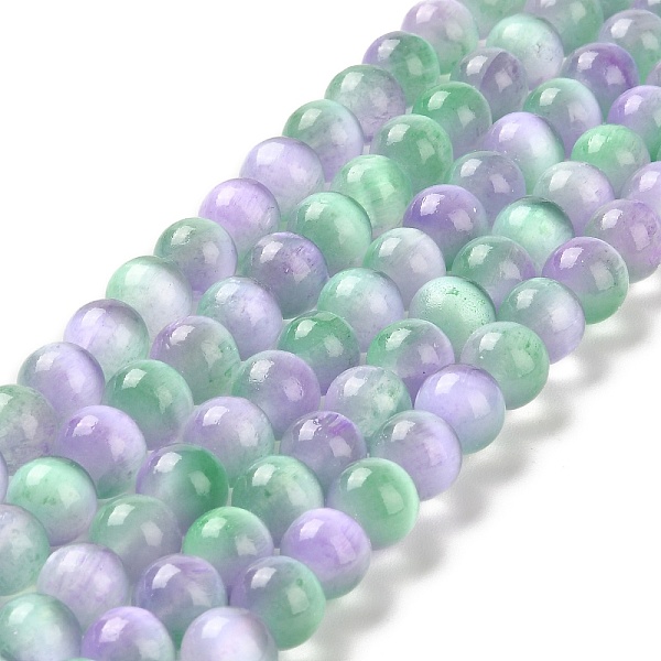 

PandaHall Natural Selenite Beads Strands, Grade A, Dyed, Round, Aquamarine, 10mm, Hole: 0.8mm, about 36~38pcs/strand, 15.16~15.35''..., Green