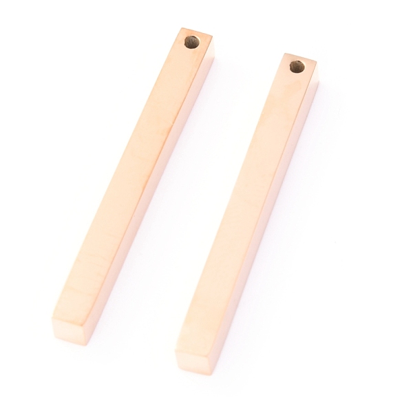 

PandaHall 304 Stainless Steel Pendants, Laser Cut, Bar, Rose Gold, 31.5x3x3.5mm, Hole: 1.2mm 304 Stainless Steel Rectangle