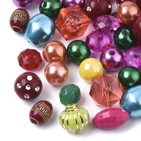 

PandaHall Acrylic Beads, Mixed Shapes, Mixed Color, 11~18x10~16x7~16mm, Hole: 1.4~2.5mm Acrylic Mixed Shapes Multicolor