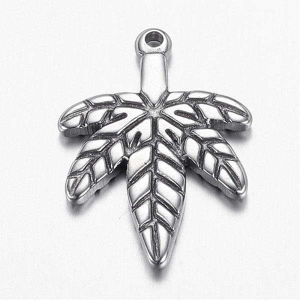 

PandaHall 304 Stainless Steel Pendants, Leaf, Stainless Steel Color, 25x18x2mm, Hole: 1.5mm 304 Stainless Steel Leaf