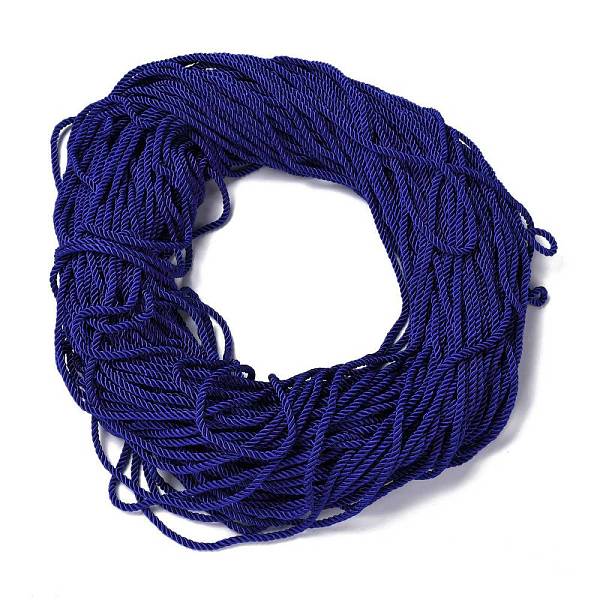 

PandaHall Polyester Cord, Twisted Cord, Dark Blue, 5mm, about 97~100m/bundle Polyester