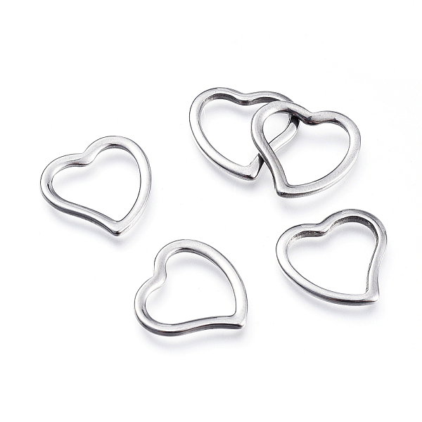 

PandaHall 304 Stainless Steel Linking Rings, Heart, Stainless Steel Color, 14.5x15x1.5mm, Inner Diameter: 10x11.5mm 304 Stainless Steel...