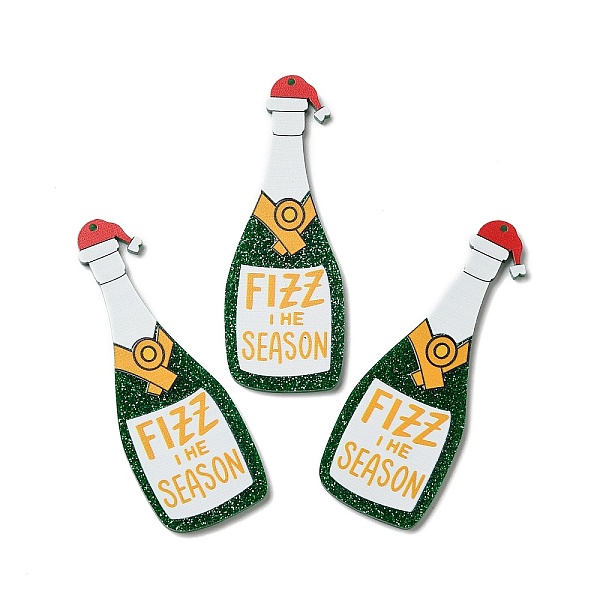 

PandaHall Christmas Opaque Resin Big Pendants, Glitter Charms for Christmas Party Decoration, Drink, 75x27x2mm, Hole: 1.2mm Resin Drink