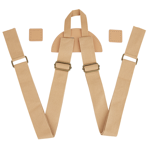 

PandaHall WADORN 1 Set Nylon Adjustable Shoulder Belts, Sew on Backpack Bag Straps, with Leather Finding & Iron Buckle, BurlyWood..., Orange