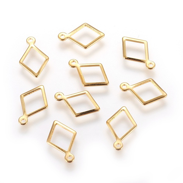 

PandaHall 304 Stainless Steel Charms, Rhombus, Golden, 14x9x1mm, Hole: 1mm 304 Stainless Steel Rhombus