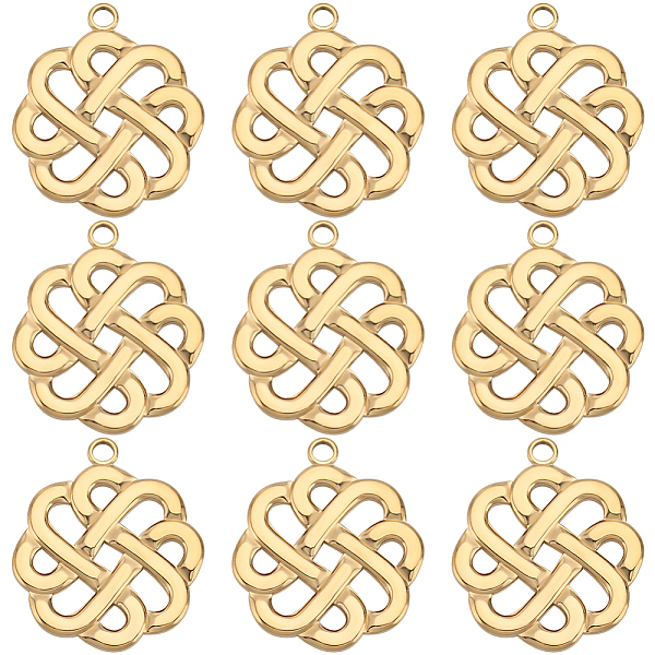 

PandaHall Beebeecraft 1 Box 10Pcs Flower Charms 18K Gold Plated Brass Flower Knot Pendant Charms with Loop for Jewellery Findings Making DIY...