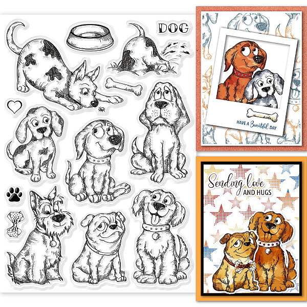 

PandaHall PVC Stamps, for DIY Scrapbooking, Photo Album Decorative, Cards Making, Stamp Sheets, Film Frame, Dog Pattern, 21x14.8x0.3cm...