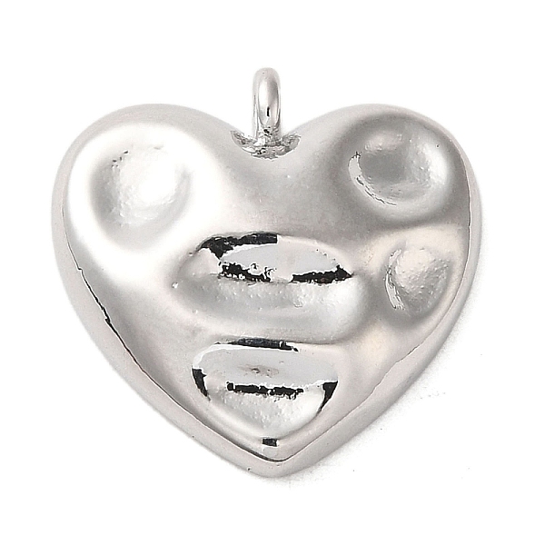

PandaHall Brass Pendants, Hamered Heart, Real Platinum Plated, 20.5x20.5x5mm, Hole: 2mm Brass Heart