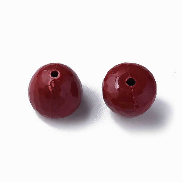 

PandaHall Opaque Acrylic Beads, Faceted, Teardrop, Dark Red, 15x14.5mm, Hole: 2mm, about 243pcs/500g Acrylic Teardrop