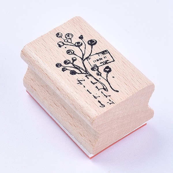 

PandaHall Wooden Stamps, Rectangle with Idesia Polycarpa, BurlyWood, 40x27x25mm Wood Orange