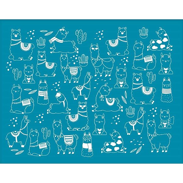 

PandaHall OLYCRAFT 5x4 Inch Clay Stencils Alpaca Pattern Non-Adhesive Stencil Silk Screen Printing Stencils Cactus Leaf Reusable Mesh..., Cyan