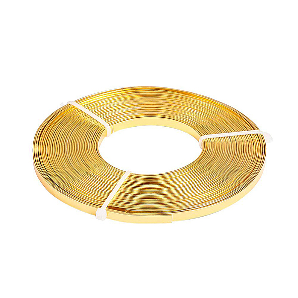 

PandaHall BENECREAT 10m (33FT) 5mm Wide Gold Aluminum Flat Wire Anodized Flat Artistic Wire for Jewelry Craft Beading Making, 10m/Roll...