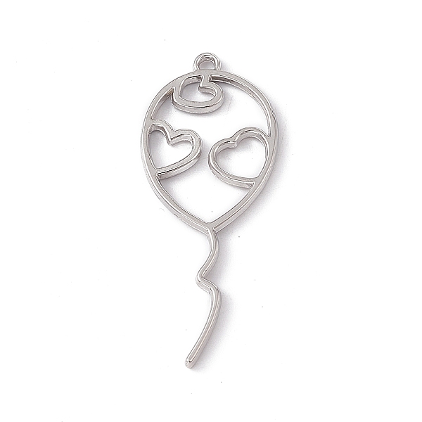 

PandaHall Alloy Pendants, Balloon with Heart Charm, Platinum, 39x16x1.5mm, Hole: 1.2mm Alloy Balloon