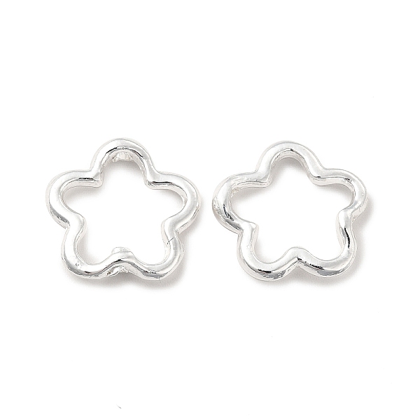 

PandaHall Long-Lasting Plated Alloy Bead Frame, Cadmium Free & Nickel Free & Lead Free, Flower, Silver, 15.5x16x3mm, Hole: 1.4mm, Inner...