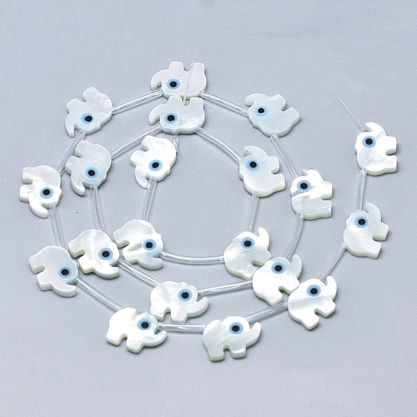 

PandaHall Natural White Shell Mother of Pearl Shell Beads, with Natural Turquoise, Elephant, Deep Sky Blue, 9x12x2mm, Hole: 0.5mm White...
