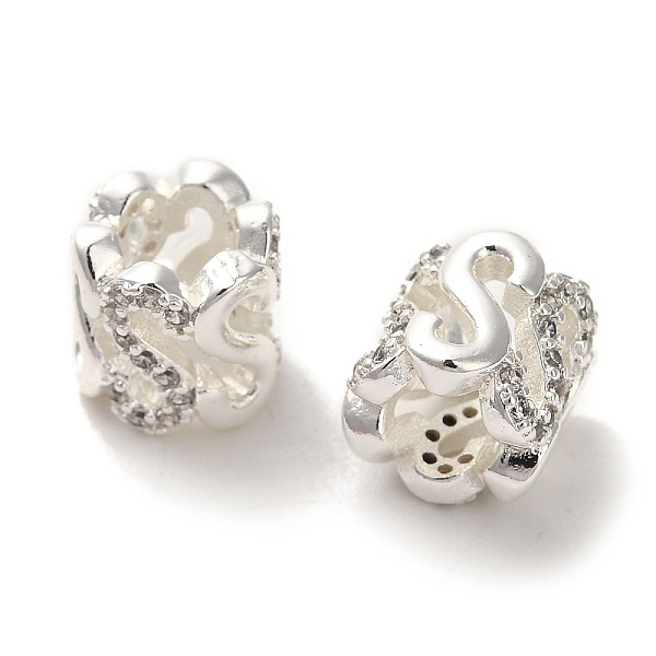 

PandaHall Rack Plating Brass Pave Clear Cubic Zirconia European Beads, Cadmium Free & Lead Free, Column, Silver, 8.5x8.5mm, Hole: 5mm...