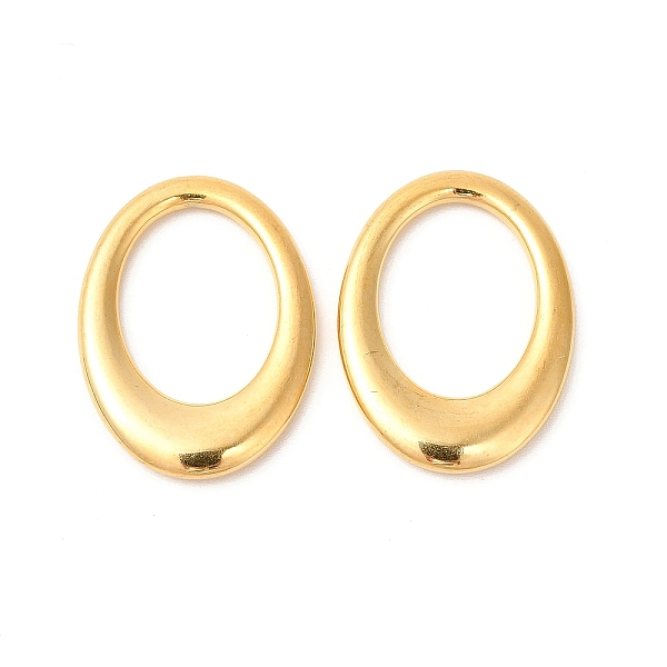 

PandaHall Ion Plating(IP) 304 Stainless Steel Linking Rings, Oval, Real 18K Gold Plated, 26.5x19.5x2.7mm, Inner Diameter: 17x13mm 304...