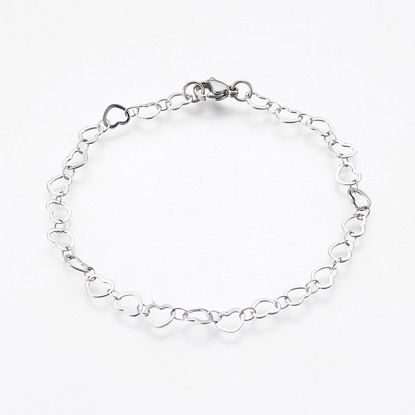 

PandaHall 304 Stainless Steel Chain Bracelets, with Lobster Claw Clasps, Heart, Stainless Steel Color, 8-1/8 inch(20.5cm) 304 Stainless...