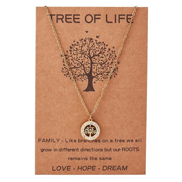 

PandaHall Clear Cubic Zirconia Tree of Life Pendant Necklace, Iron Jewelry for Women, Golden, 17.32 inch(44cm) Cubic Zirconia