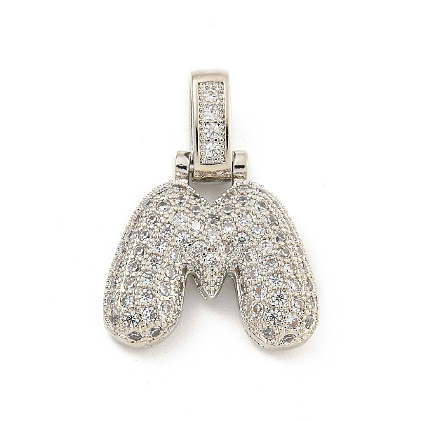 Pendenti in zirconi cubici trasparenti in micro pavè di ottone
