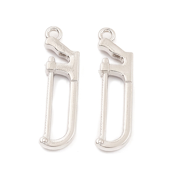 

PandaHall Alloy Pendants, Long-Lasting Plated, Lead Free & Cadmium Free, Saw, Platinum, 30.5x8x3.5mm, Hole: 1.6mm Alloy Tool