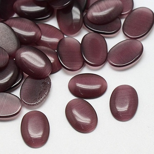 

PandaHall Cat Eye Cabochons, Oval, Purple, 25x18x3.5mm Glass Oval Purple