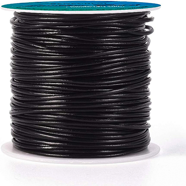 

PandaHall BENECREAT 1.5mm 50 Yards Round Leather Cord Black Genuine Leather Cord Leather String for Bracelet Neckacle Beading Jewelry Making...