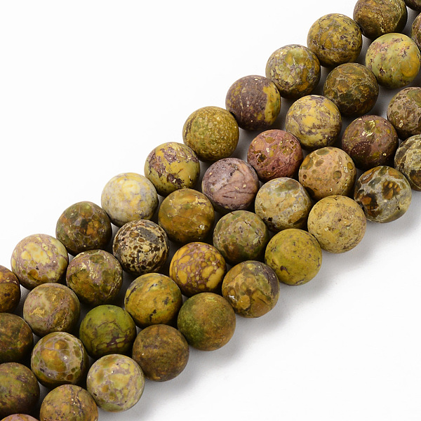 

PandaHall Natural American Turquoise Beads Strands, Frosted, Dyed & Heated, Round, Light Khaki, 8mm, Hole: 1mm, about 45~46pcs/strand...