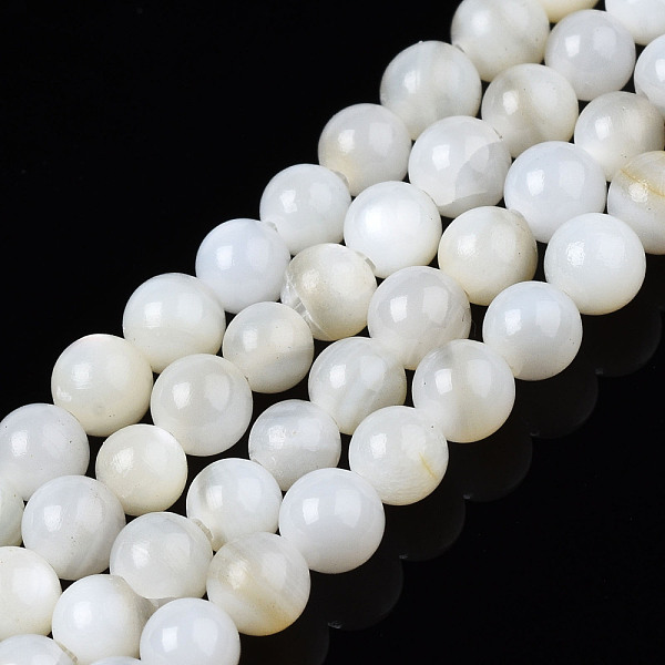 

PandaHall Natural Freshwater Shell Beads Strands, Dyed, Round, Ghost White, 2.5mm, Hole: 0.5mm, about 122~136pcs/strand, 14.57 inch~15.63...