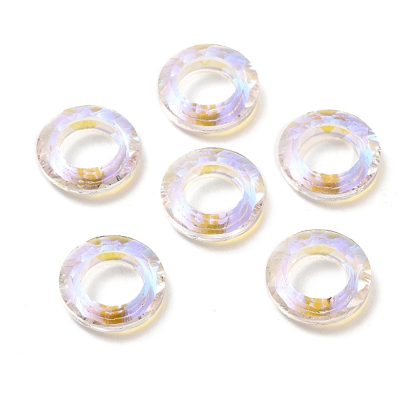 

PandaHall Electroplate Glass Linking Rings, Crystal Cosmic Ring, Prism Ring, Faceted, Round Ring, Clear AB, 14x3.5mm, Inner Diameter: 8mm..., White