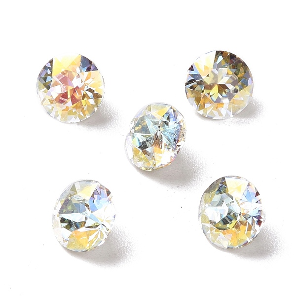 

PandaHall Light AB Style Glass Rhinestone Cabochons, Pointed Back & Back Plated, Diamond, Light Crystal AB, 6.2x4.2mm Glass Rhinestone..., Clear