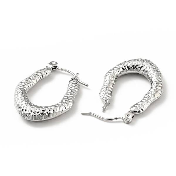 

PandaHall 304 Stainless Steel Teardrop Chunky Hoop Earrings for Women, Stainless Steel Color, 25x18x4mm, Pin: 0.8mm 304 Stainless Steel...