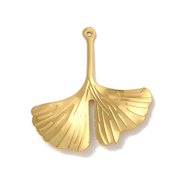 

PandaHall 304 Stainless Steel Pendants, Ginkgo Leaf Charm, Golden, 29x25.5x2mm, Hole: 0.9mm 304 Stainless Steel Leaf