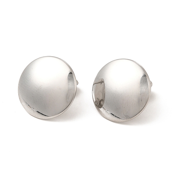 

PandaHall 304 Stainless Steel Stud Earrings, with Vertical Loops, Flat Round, Stainless Steel Color, 15mm, Hole: 3mm, Pin: 0.8mm 304...