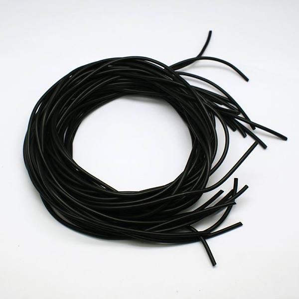 

PandaHall Synthetic Rubber Beading Cord, Round, Solid, No Hole, Black, 5mm, about 1.09 yards(1m)/strand PVC Black