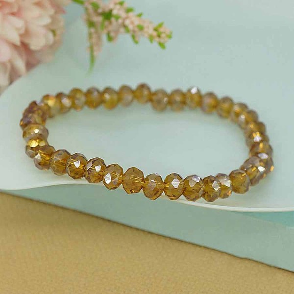 

PandaHall Classic Ethnic Style Faceted Glass Stretch Bracelets for Women Gemstone