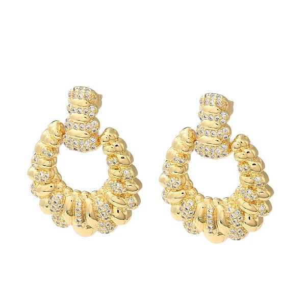 

PandaHall Rack Plating Brass Micro Pave Cubic Zirconia Dangle Stud Earrings, Hollow Teardrop, Real 16K Gold Plated, 33x24.5mm Cubic Zirconia..., Clear