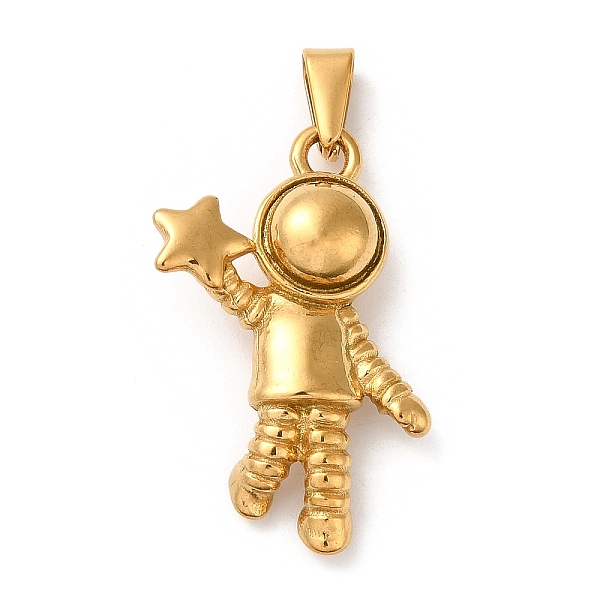 

PandaHall Vacuum Plating 304 Stainless Steel Pendants, Long-Lasting Plated, Spaceman with Star Charm, Golden, 33x23x8mm, Hole: 6x3mm 304...
