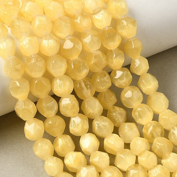 Brins de perles de sélénite naturelles teintées