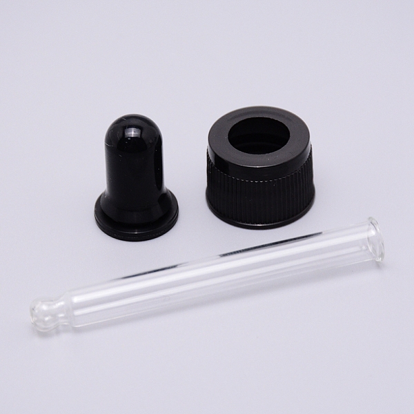 

PandaHall Straight Tip Glass Droppers, with Rubber Bulb and Screw Cap, for Glass Essential Oils Dropper Bottles, Black, 81x21mm, Capacity...