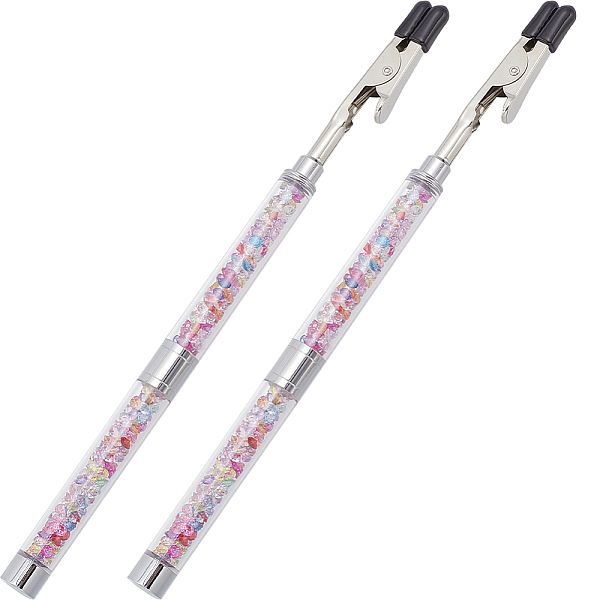 2Pcs Iron and PVC and Acrylic Alligator Memo Clips