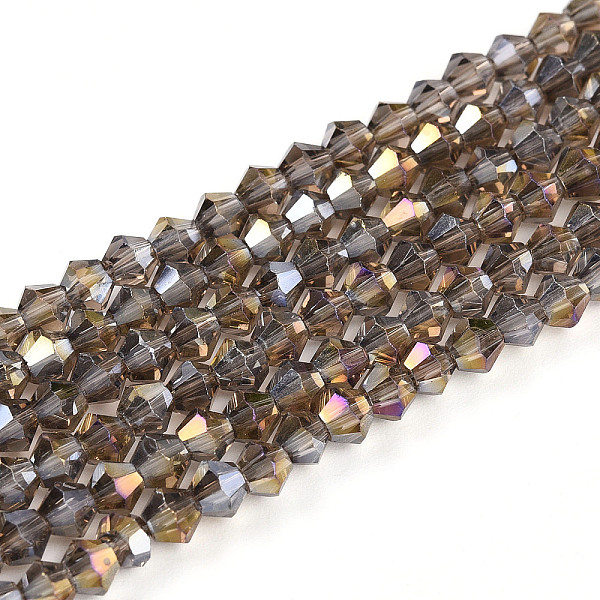 Transparentes perles de verre de galvanoplastie brins