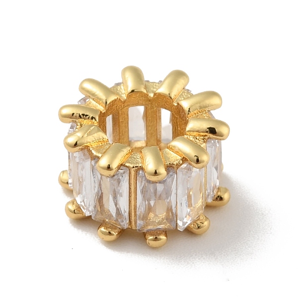 

PandaHall Brass Micro Pave Clear Cubic Zirconia European Beads, Large Hole Beads, Cadmium Free & Lead Free, Long-Lasting Plated, Column...