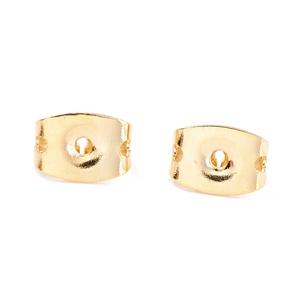 

PandaHall Rack Plating Brass Friction Ear Nuts, Long-Lasting Plated, Real 18K Gold Plated, 6x4x3.5mm, Hole: 1mm Brass